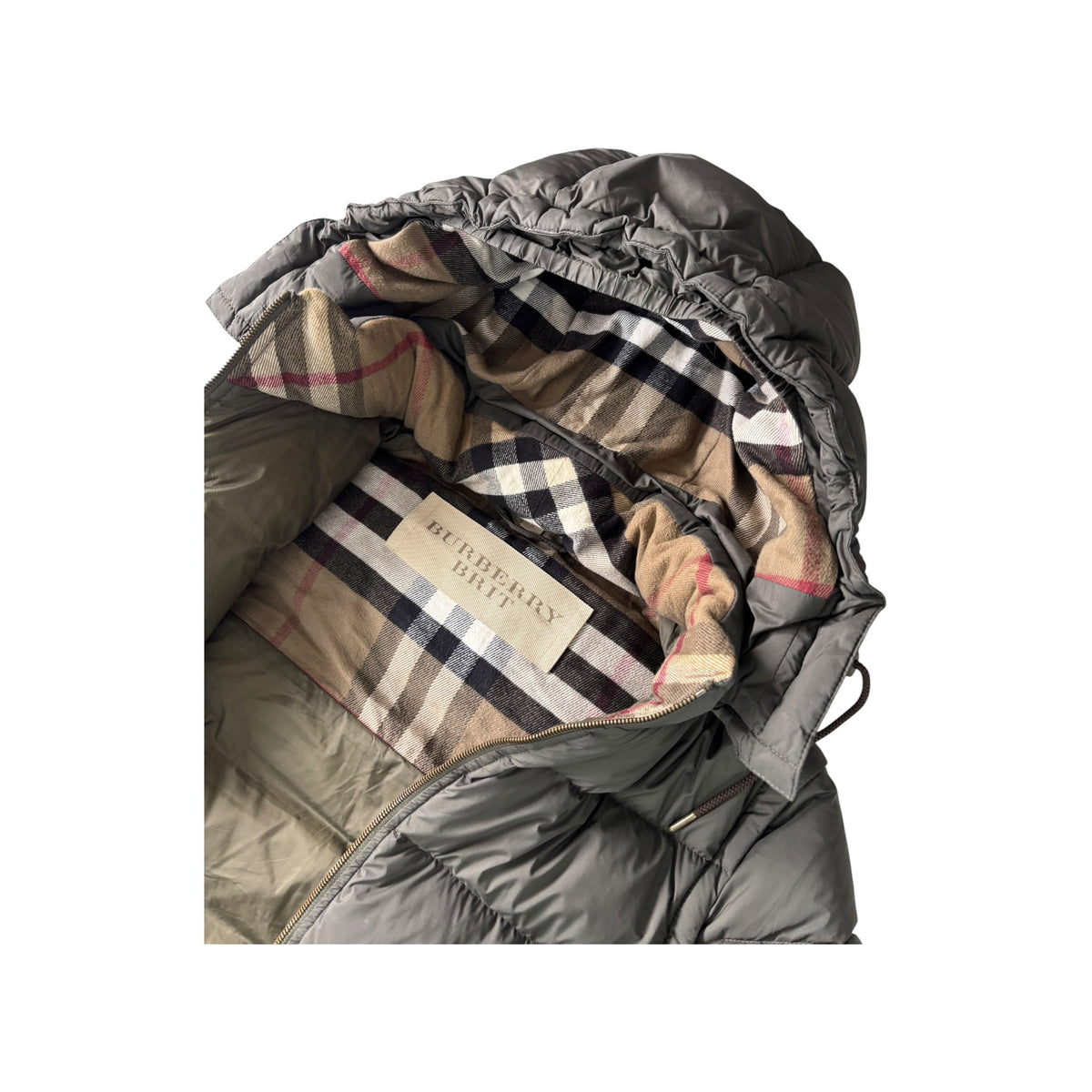 BURBERRY MONOGRAM CHECK COLLAR DOWN JACKET