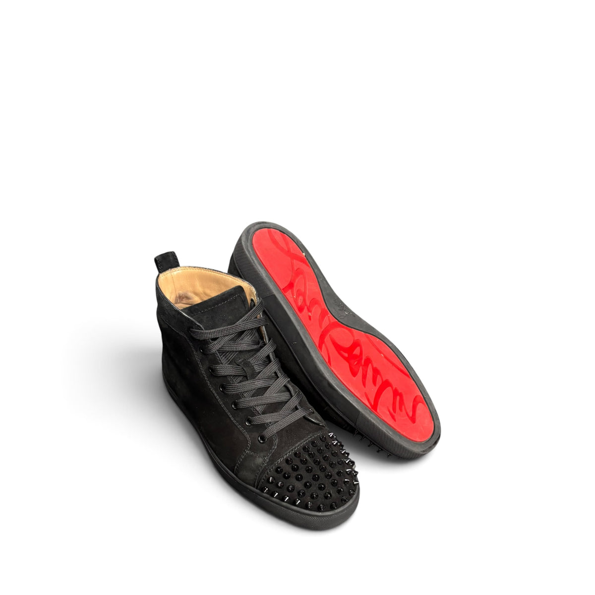 CHRISTIAN LOUBOUTIN LOUIS SPIKES HIGH-TOP SNEAKERS