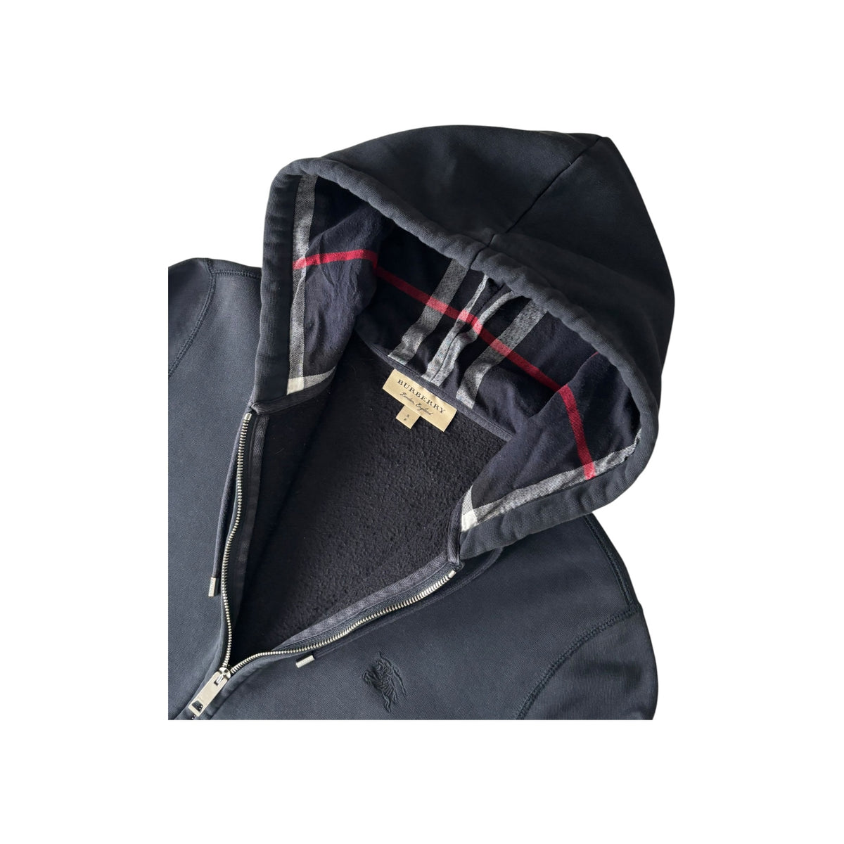 BURBERRY ZIP-UP CHECK HOODIE