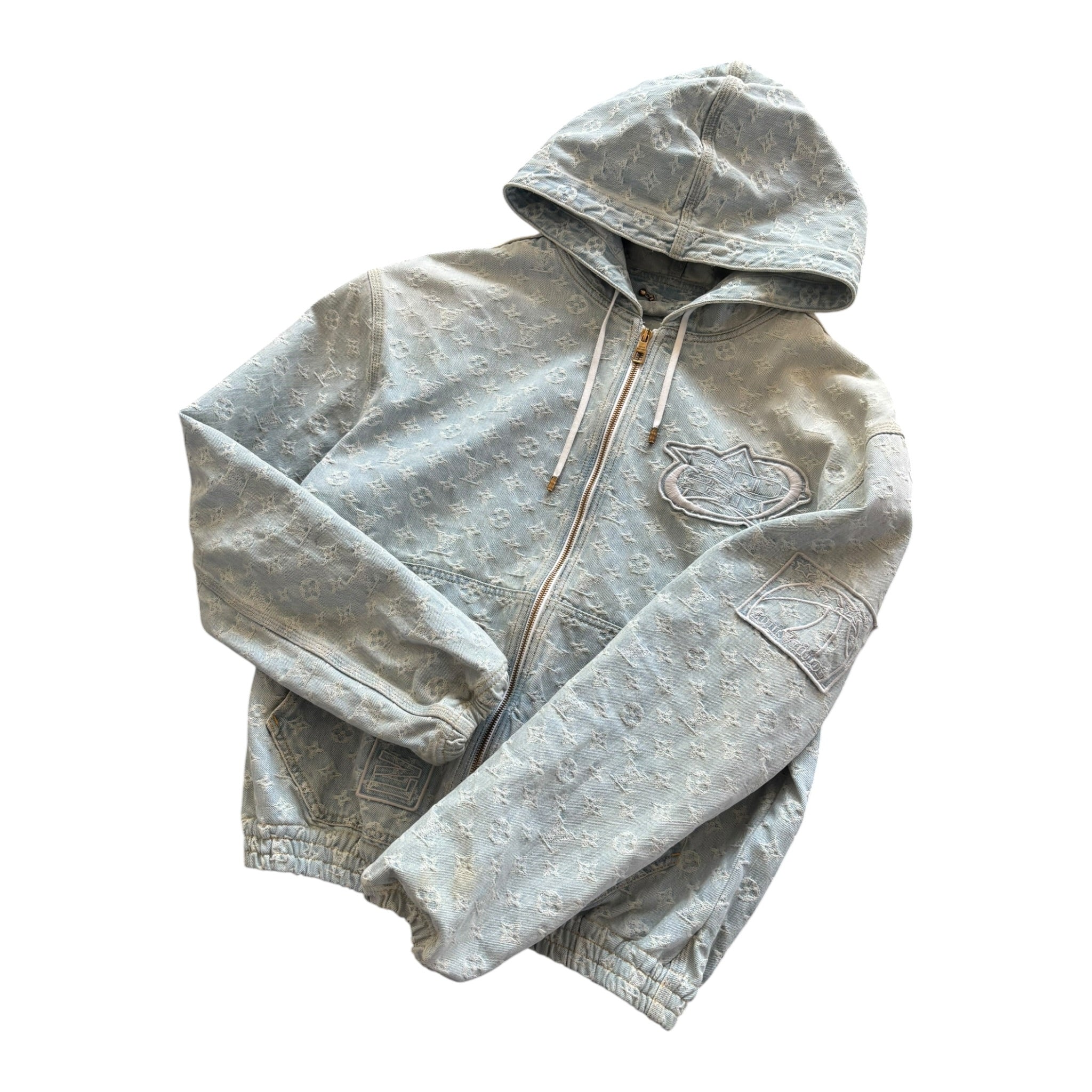 LOUIS VUITTON X NBA HOODED DENIM JACKET
