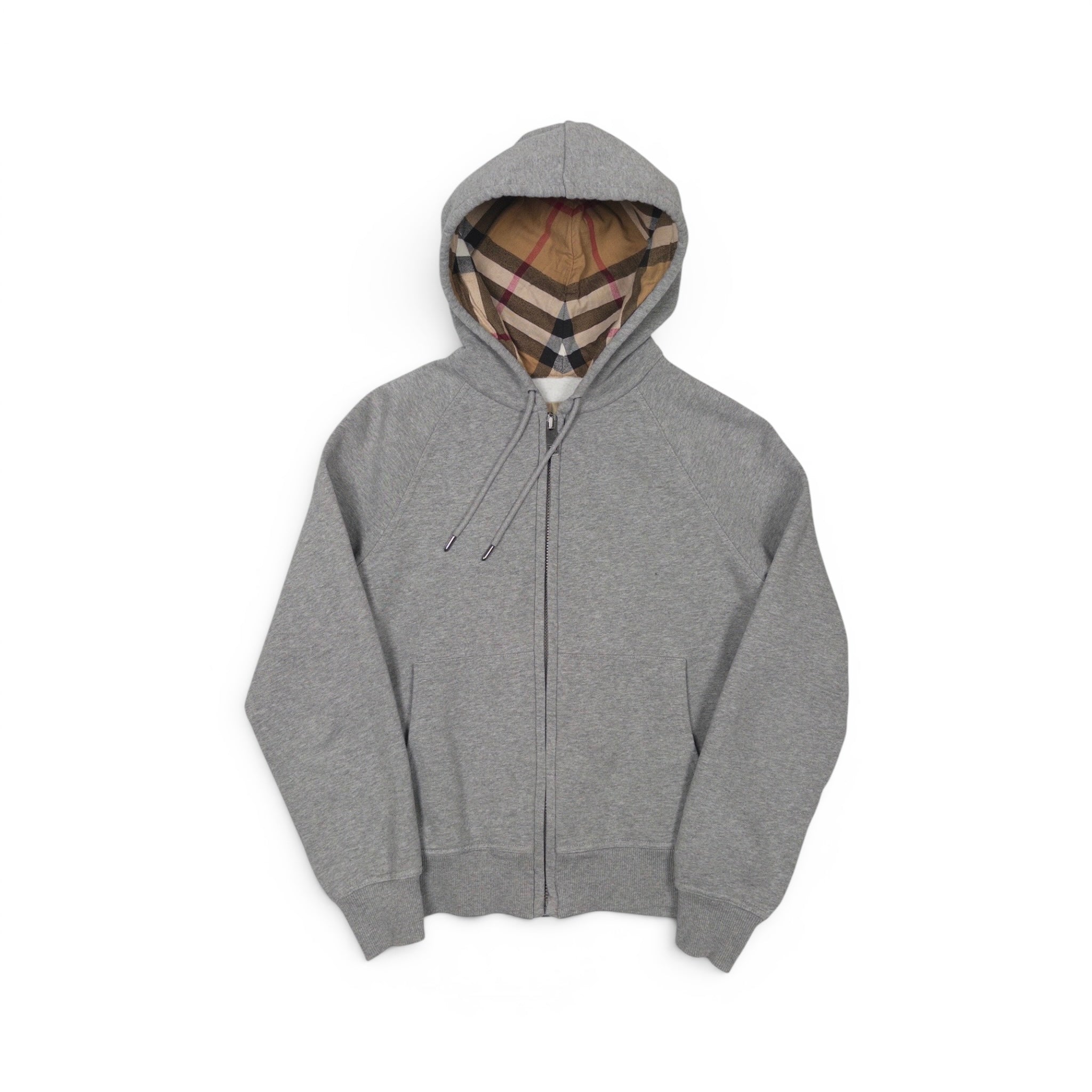 BURBERRY ZIP-UP CHECK HOODIE