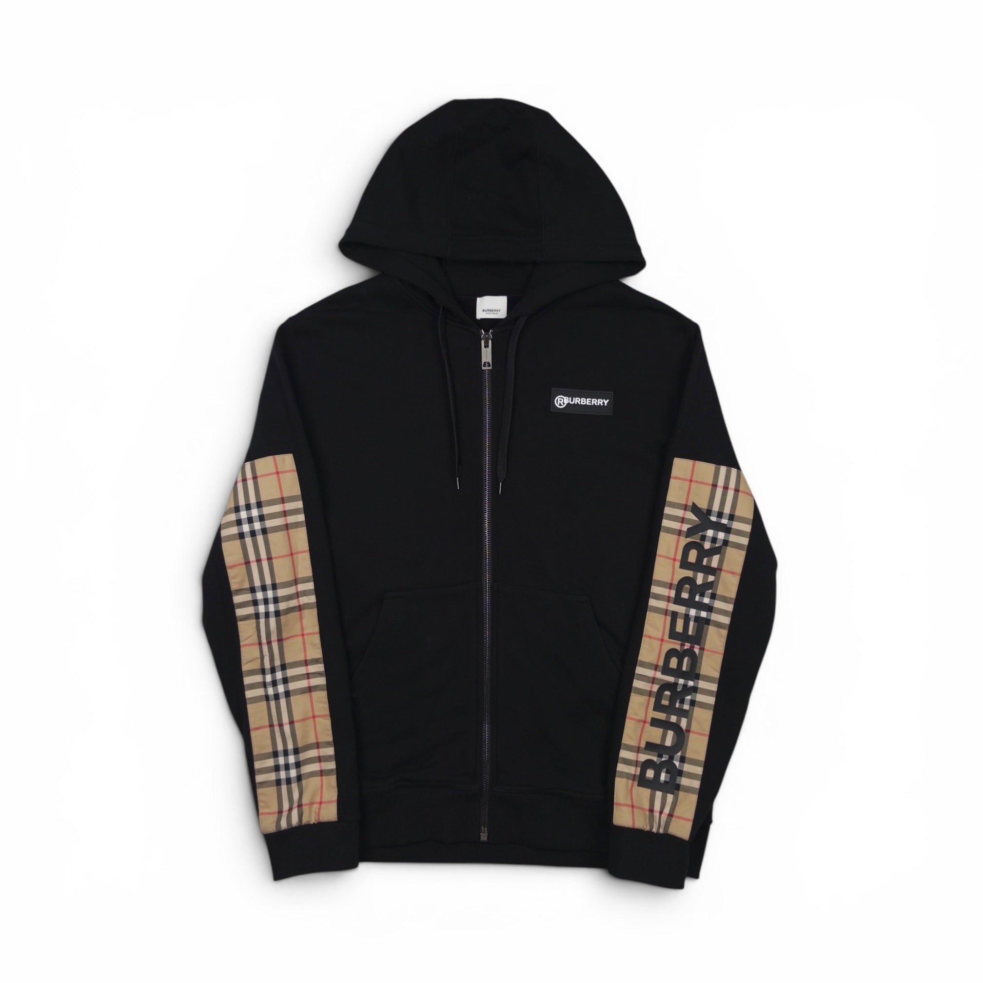 BURBERRY CHECK ZIP-UP HOODIE