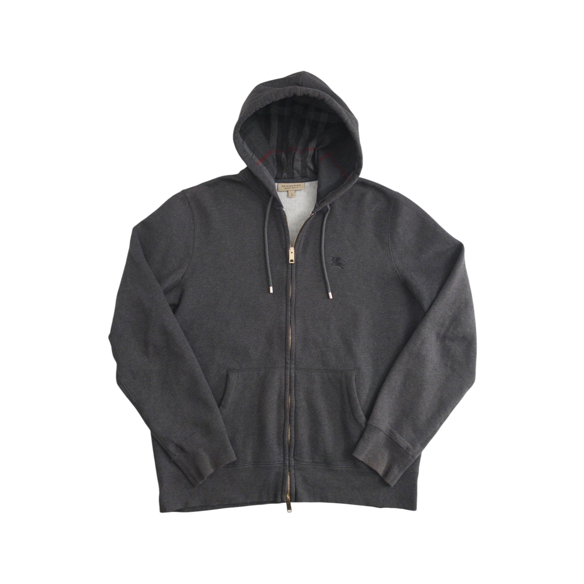 BURBERRY ZIP-UP CHECK HOODIE