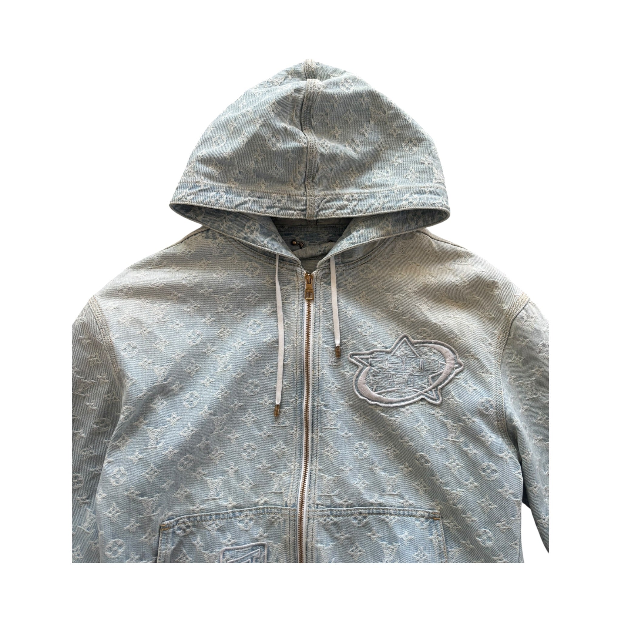 LOUIS VUITTON X NBA HOODED DENIM JACKET