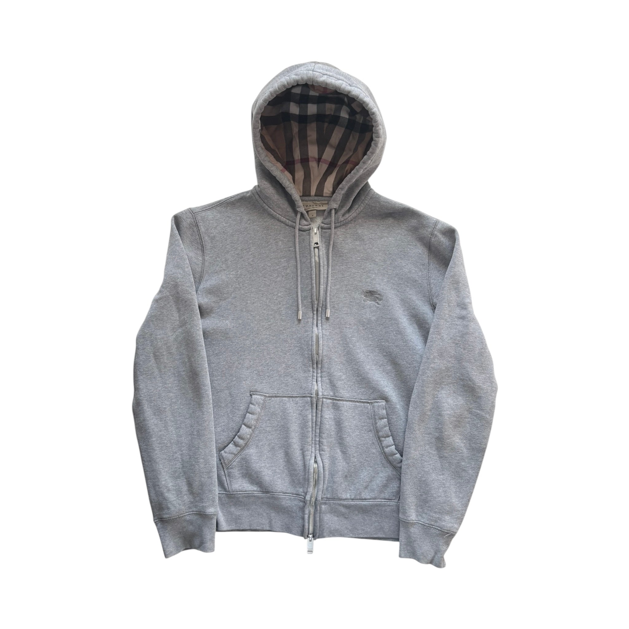 BURBERRY CHECK ZIP-UP HOODIE