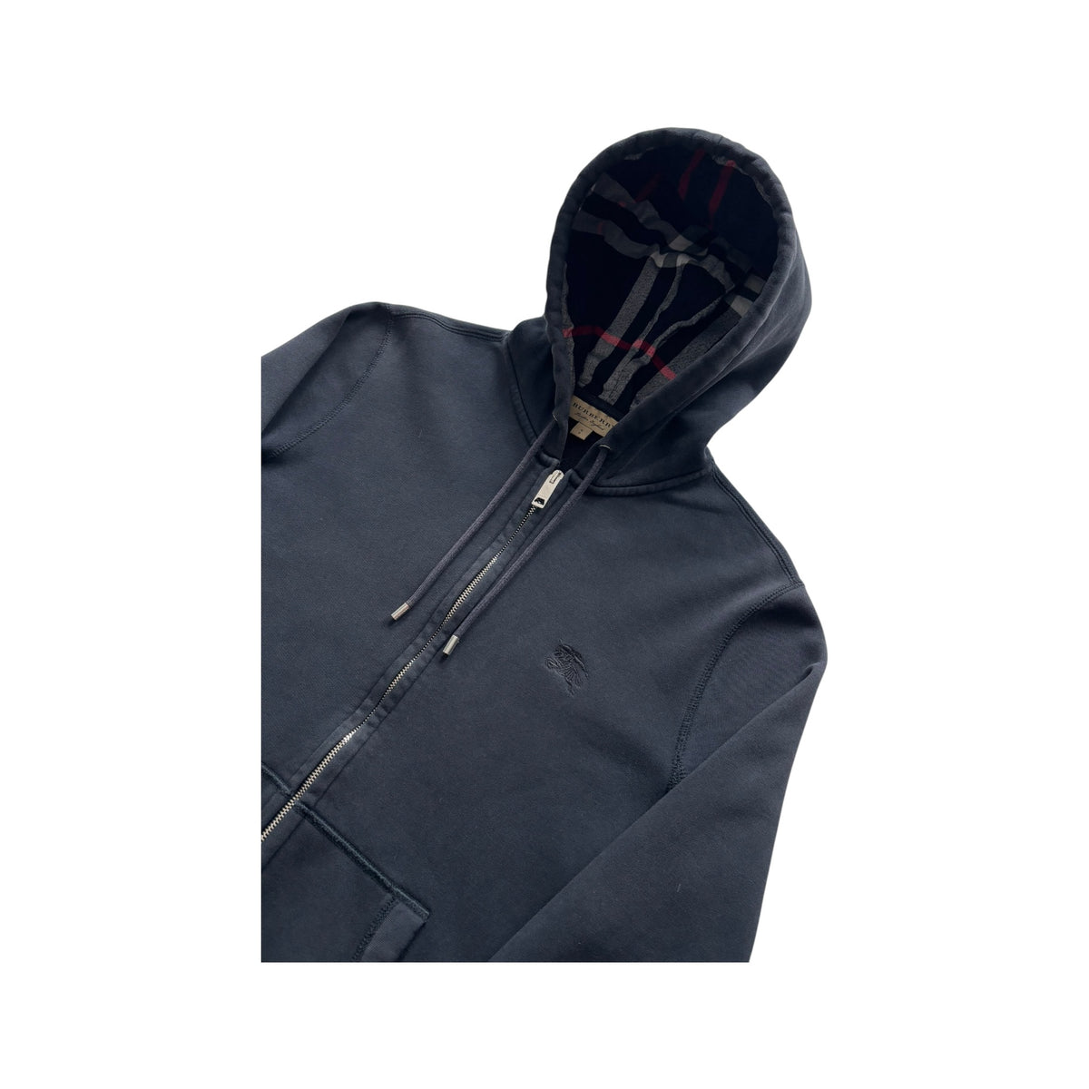 BURBERRY ZIP-UP CHECK HOODIE
