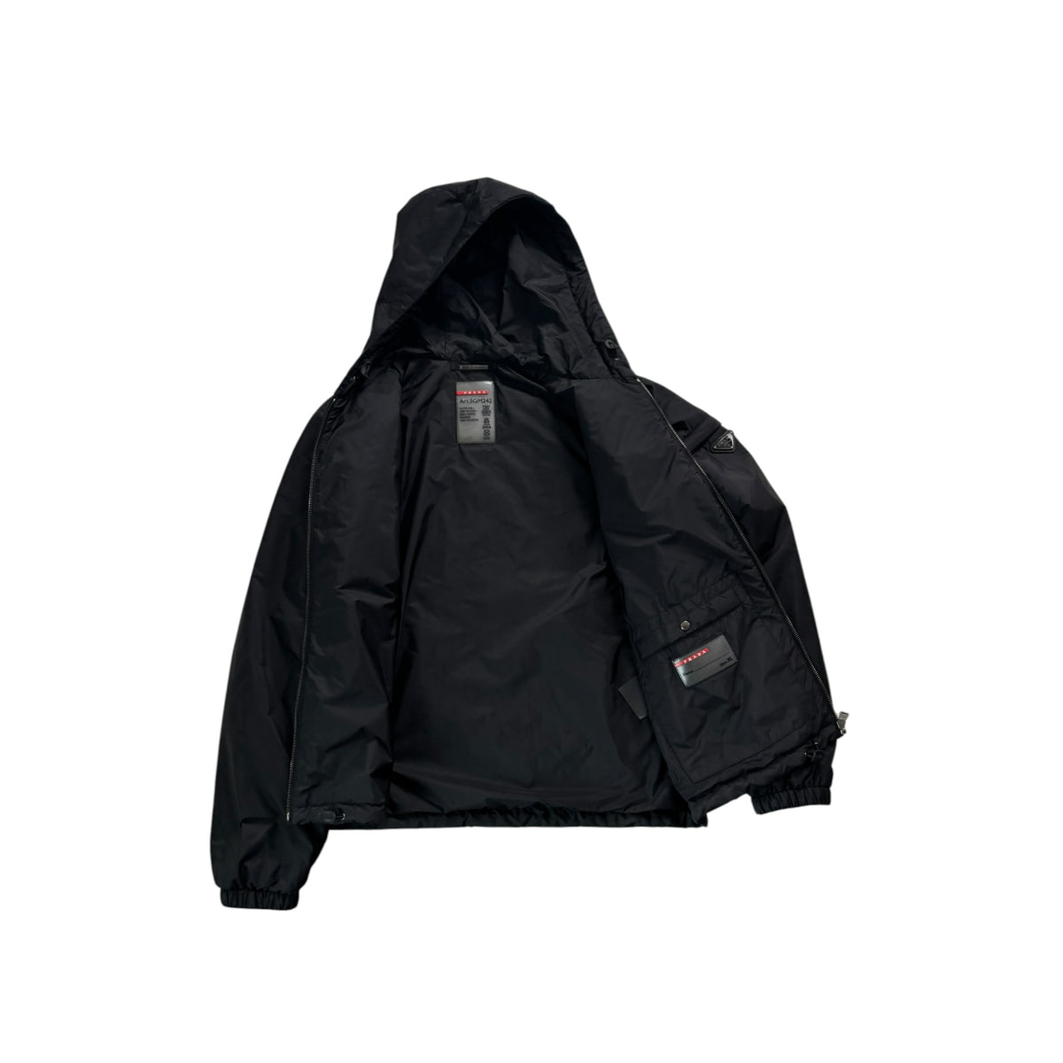 PRADA HOODED NYLON LIGHTWEIGHT JACKET