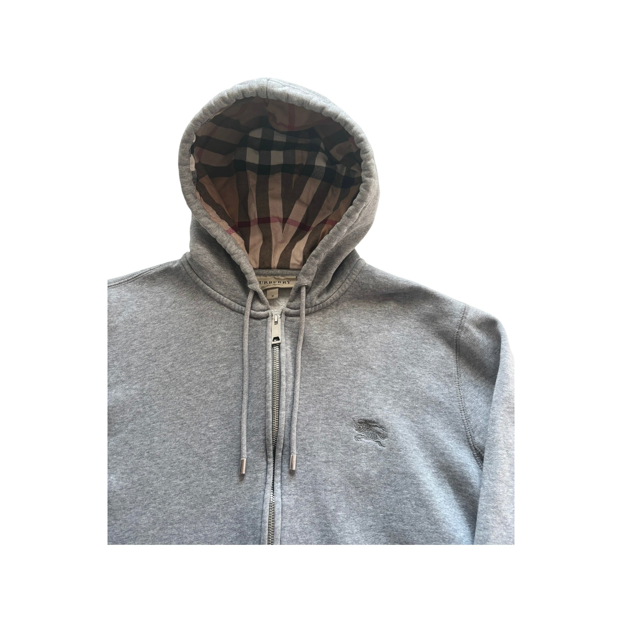 BURBERRY CHECK ZIP-UP HOODIE