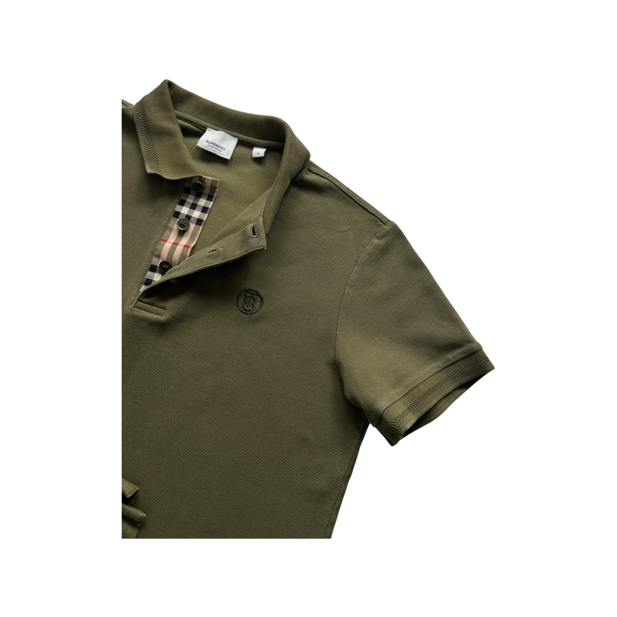 BURBERRY CHECK COLLAR POLO T-SHIRT