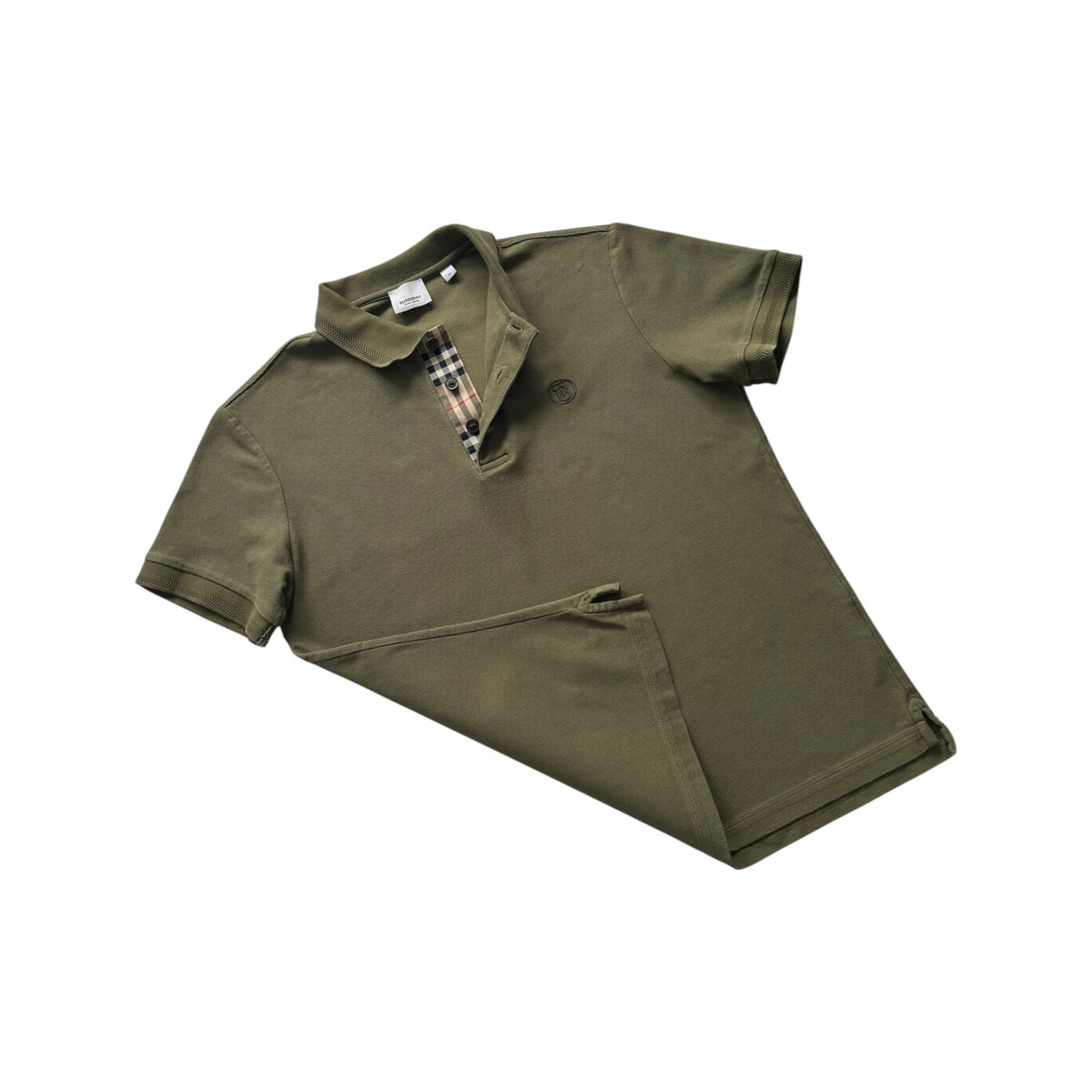 BURBERRY CHECK COLLAR POLO T-SHIRT