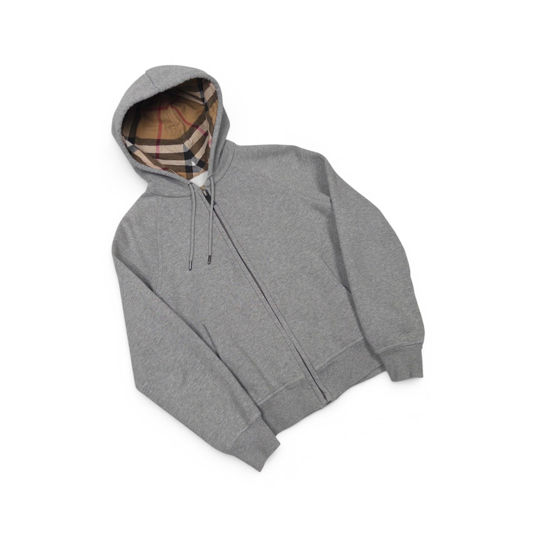 BURBERRY ZIP-UP CHECK HOODIE