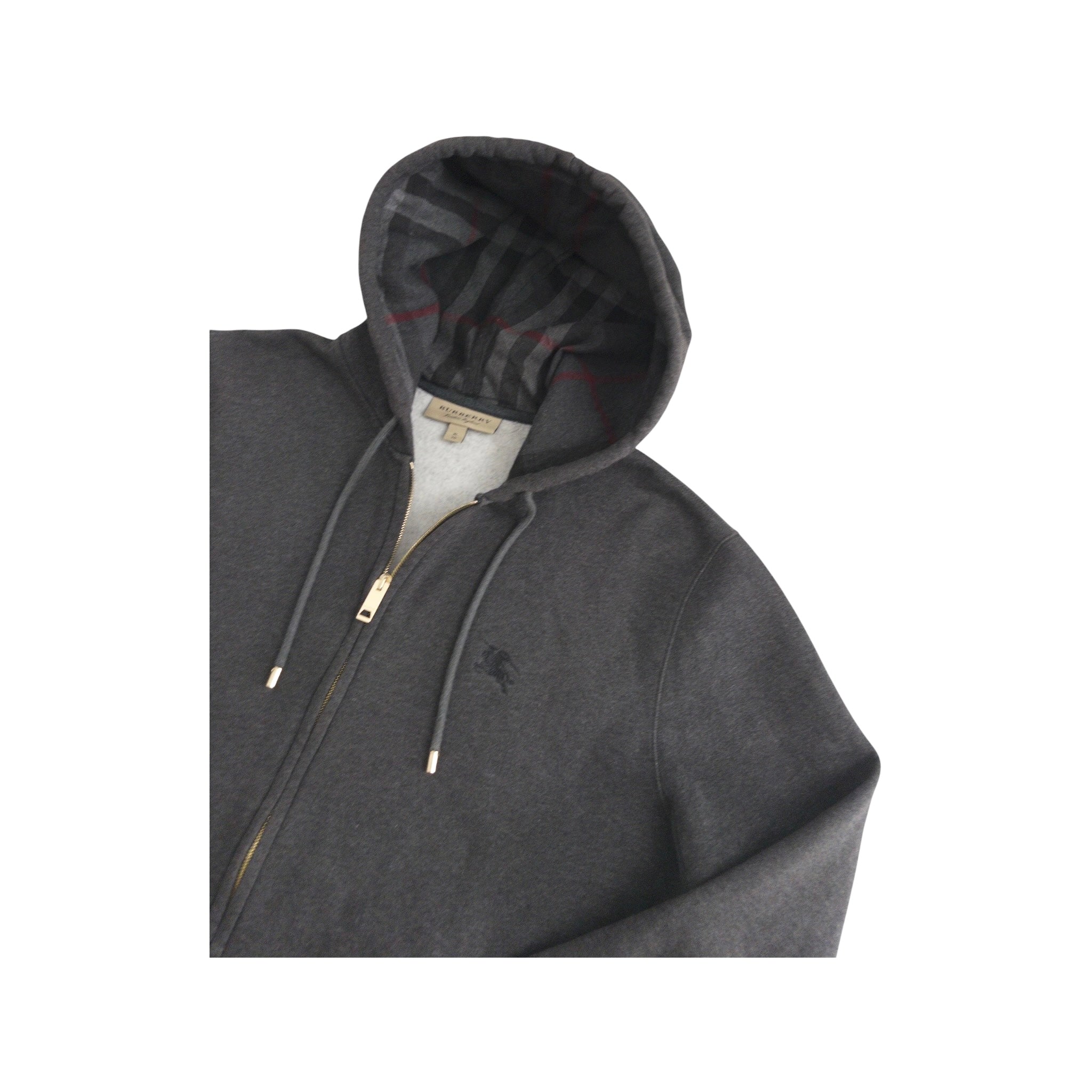 BURBERRY ZIP-UP CHECK HOODIE