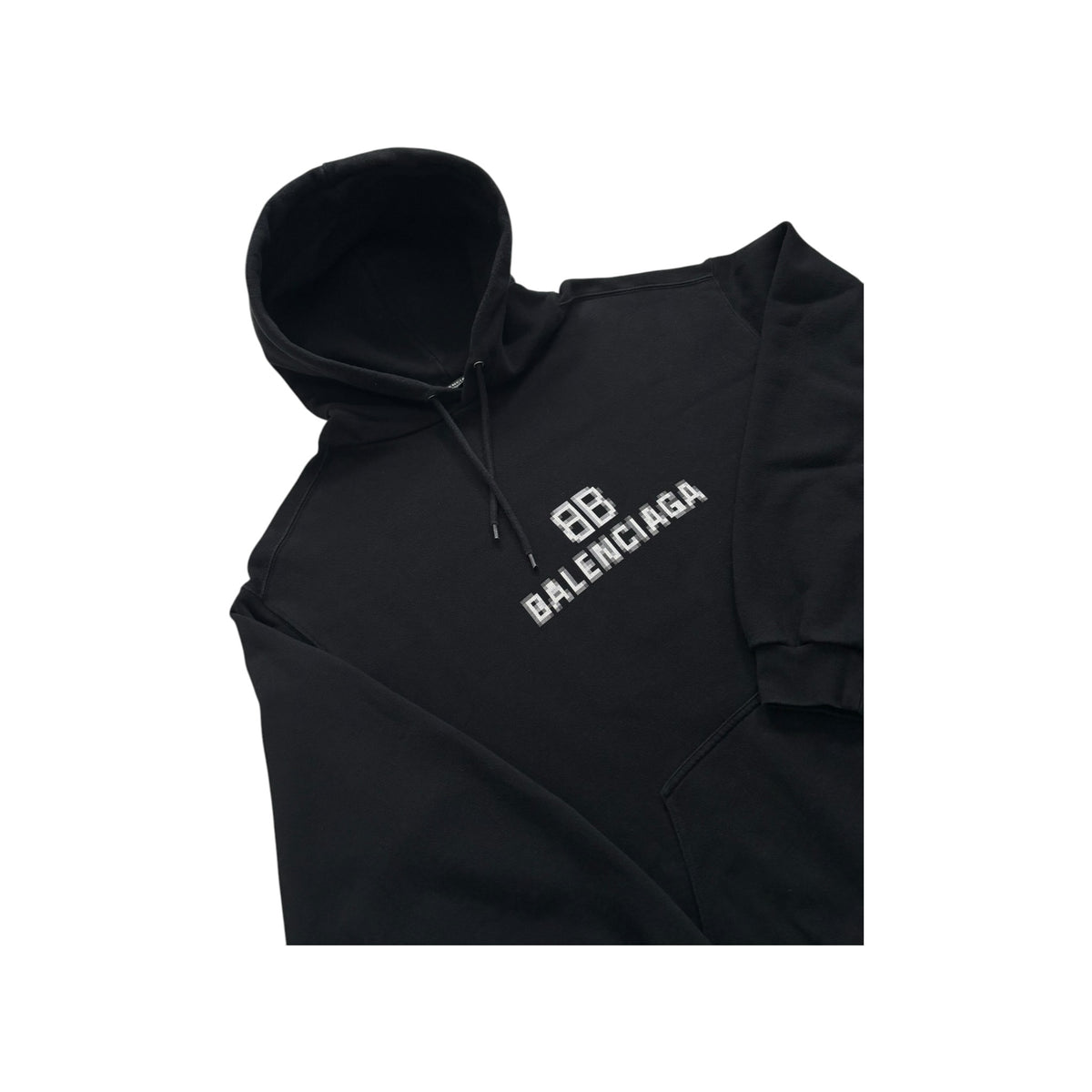 BALENCIAGA BLURRED LOGO TEXT HOODIE
