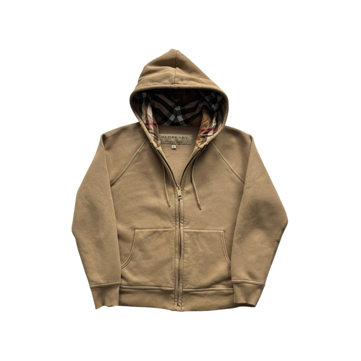 BURBERRY CHECK ZIP-UP HOODIE