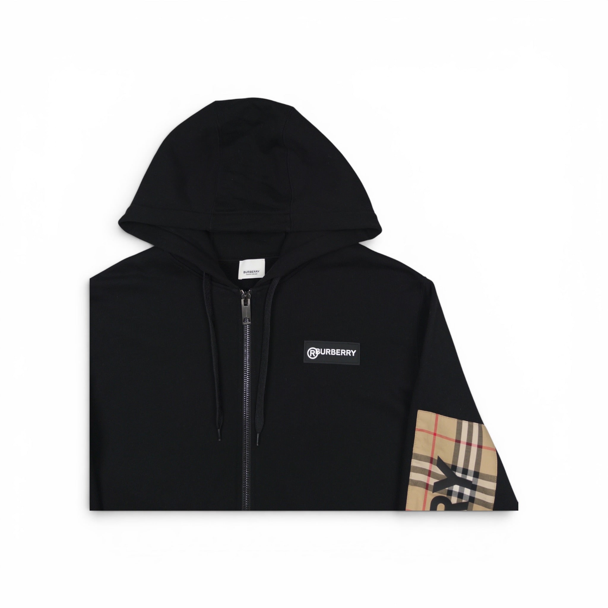 BURBERRY CHECK ZIP-UP HOODIE
