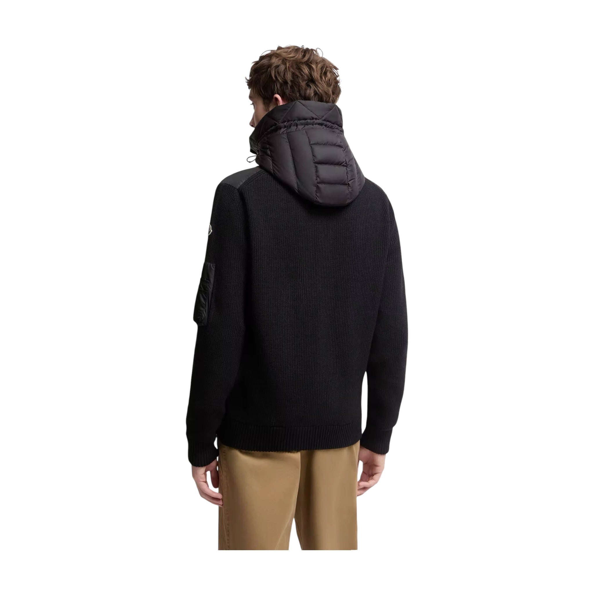 MONCLER PADDED HOODED CARDIGAN