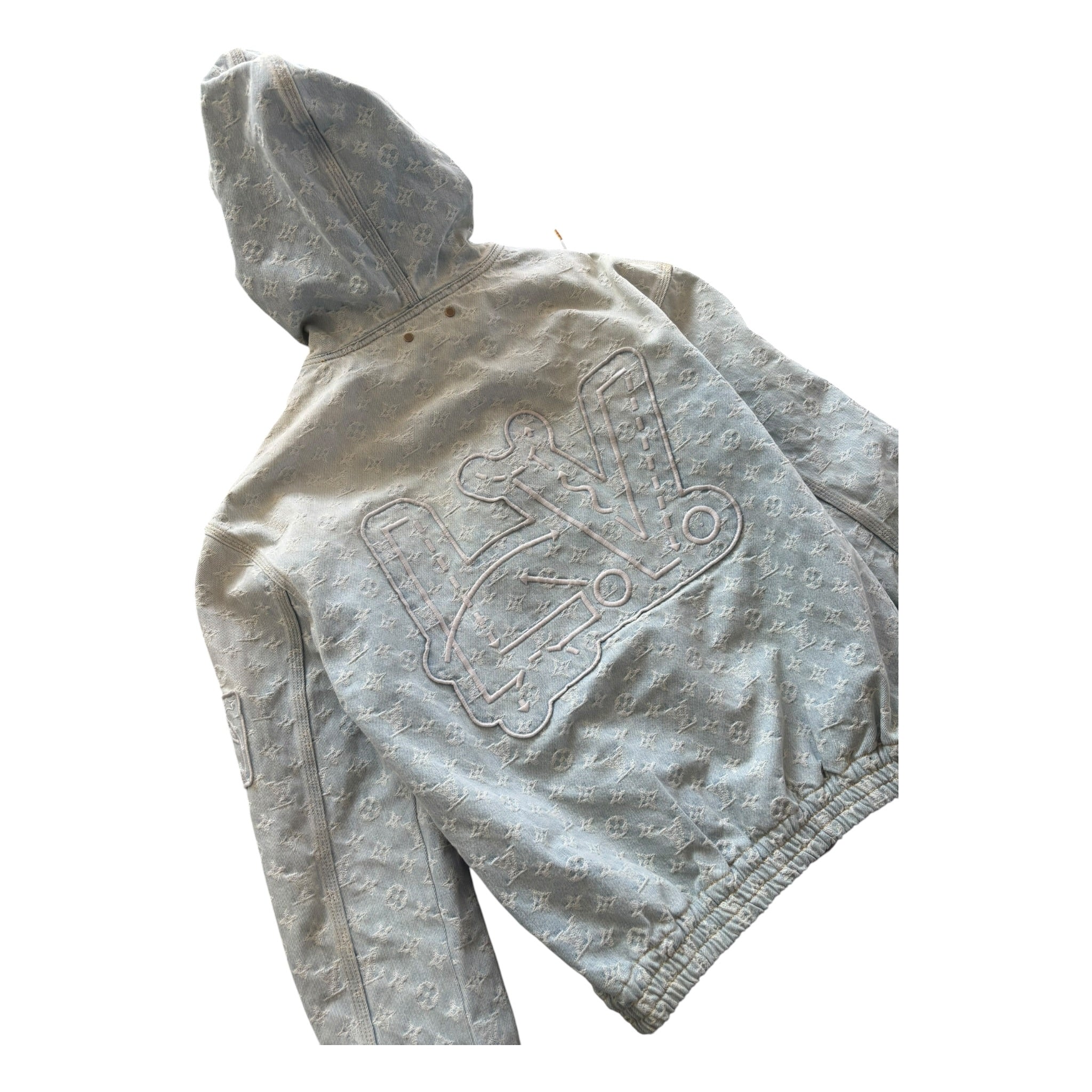 LOUIS VUITTON X NBA HOODED DENIM JACKET