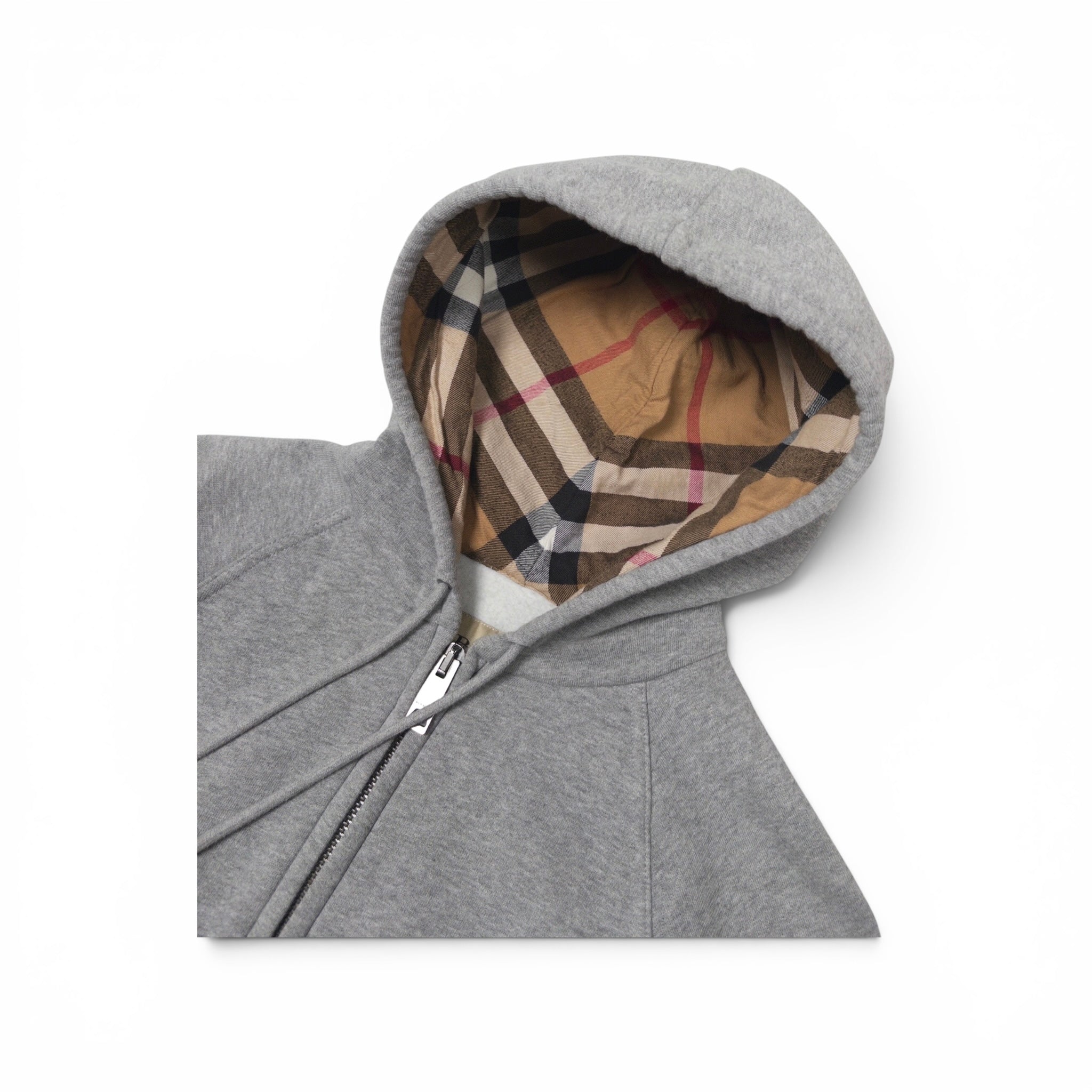 BURBERRY ZIP-UP CHECK HOODIE