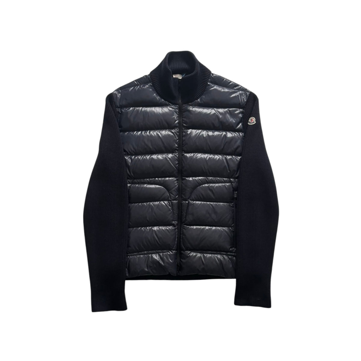MONCLER PADDED TRICOLOR CARDIGAN