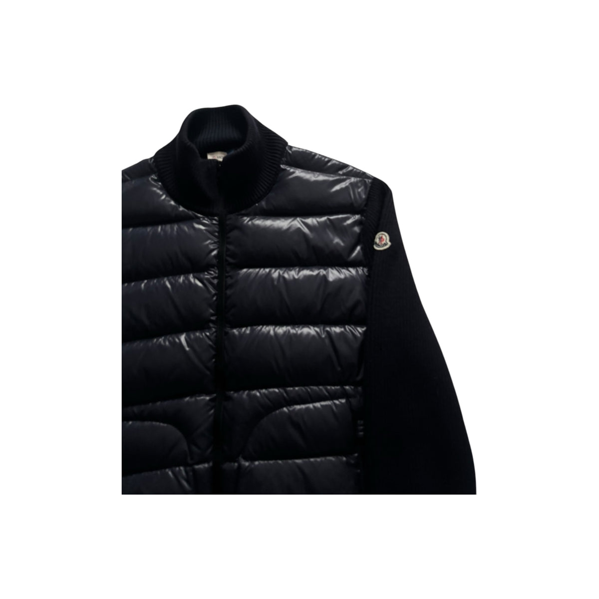 MONCLER PADDED TRICOLOR CARDIGAN