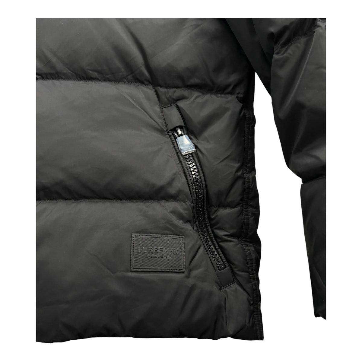 BURBERRY HALSBY CHECK COLLAR HOODED DOWN JACKET