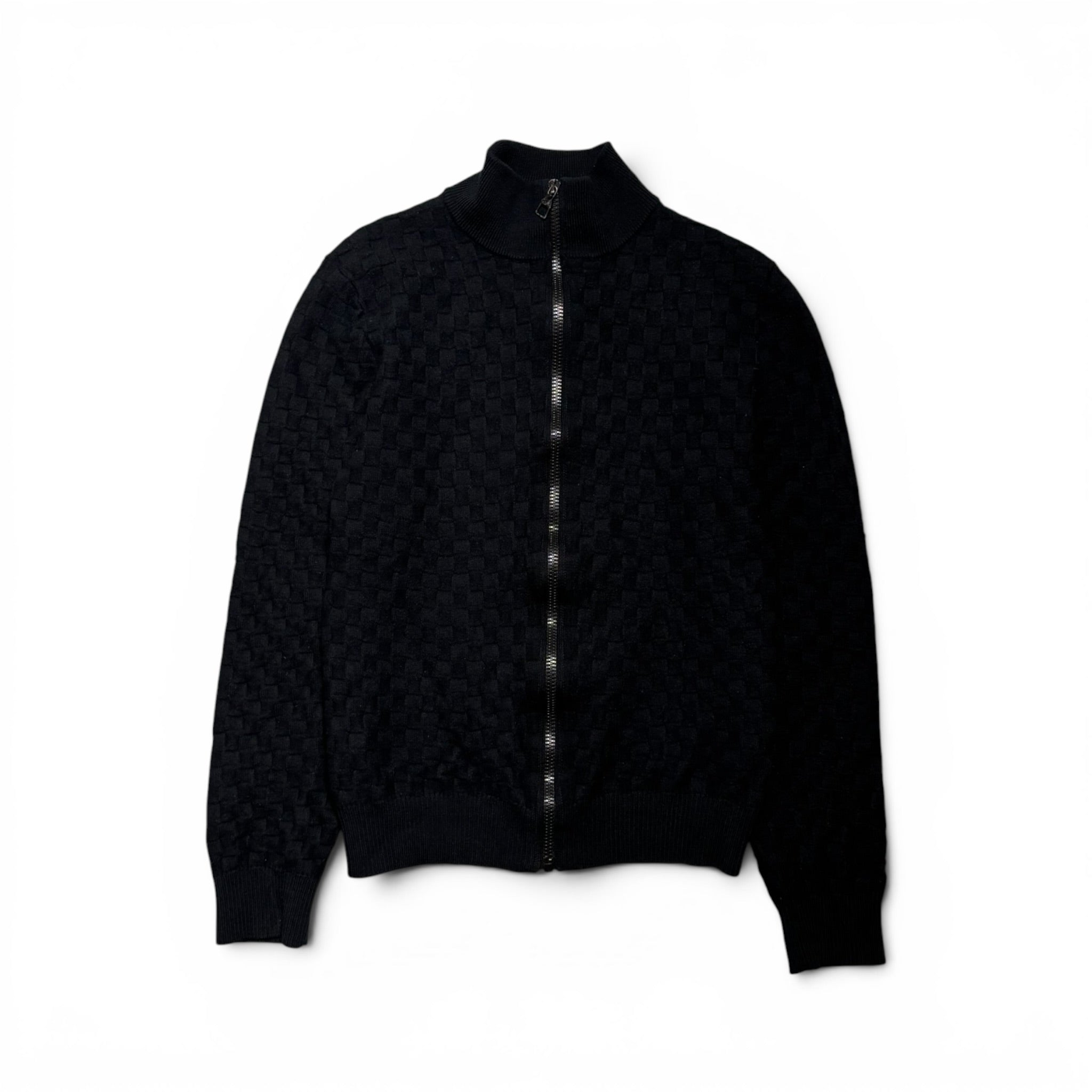 LOUIS VUITTON DAMIER SIGNATURE ZIP-THROUGH CARDIGAN