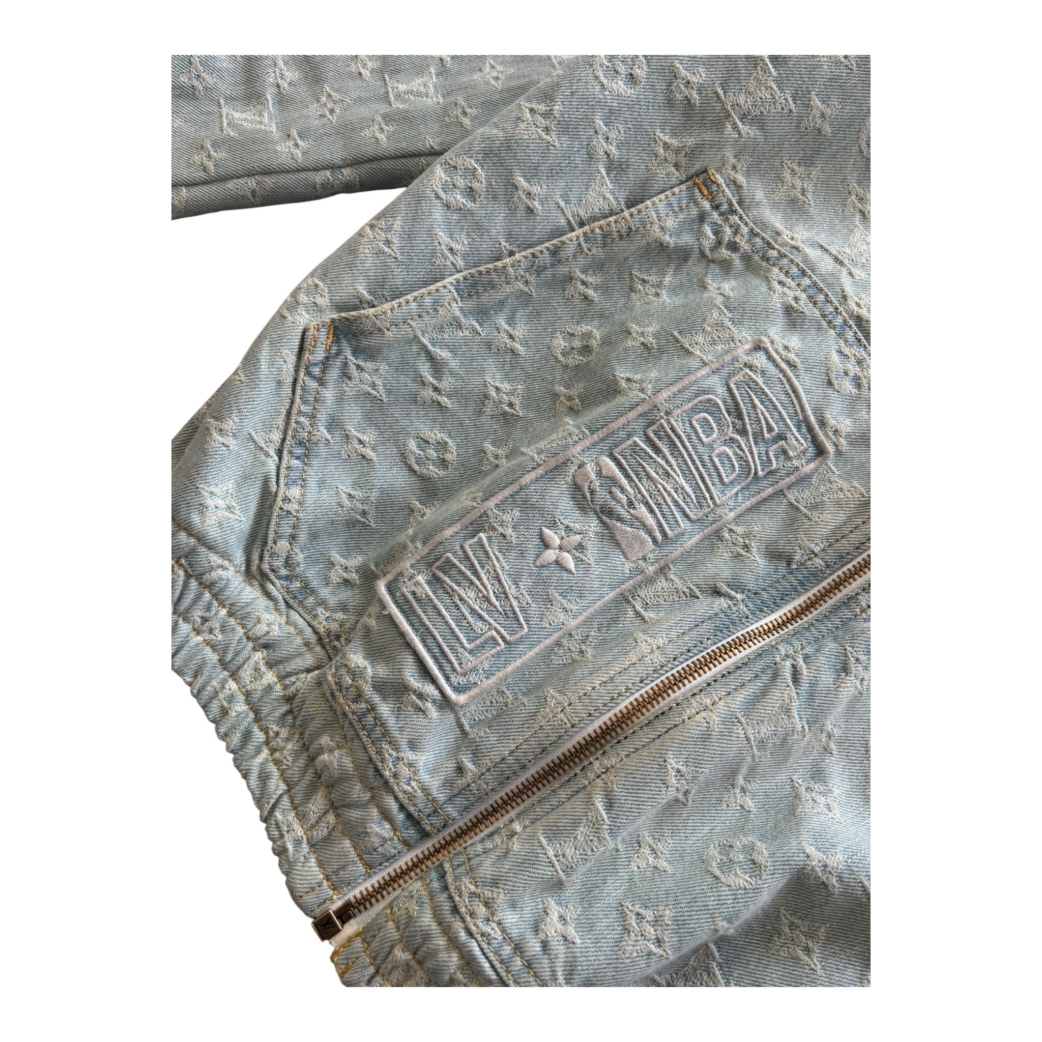 LOUIS VUITTON X NBA HOODED DENIM JACKET
