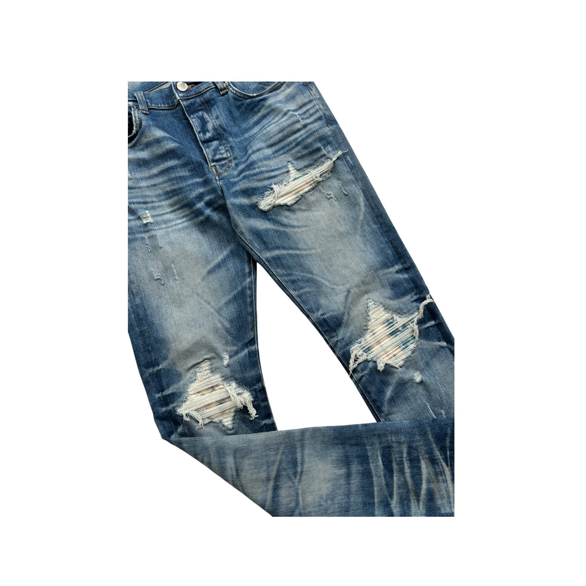AMIRI MX1 PAISLEY PATCH JEANS