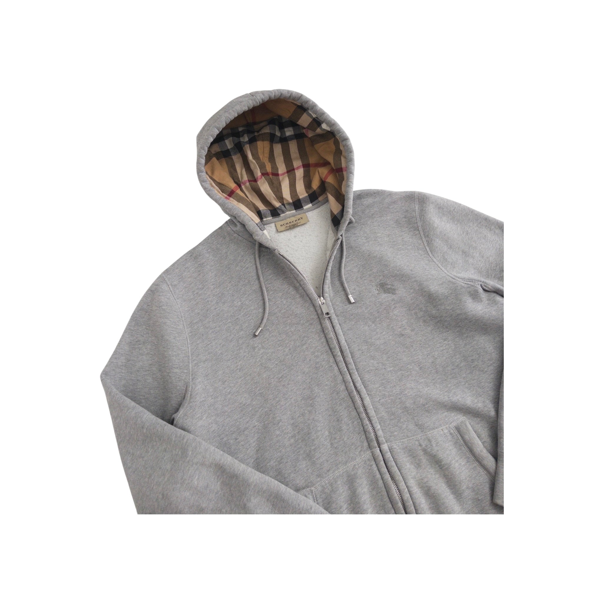 BURBERRY CHECK ZIP-UP HOODIE