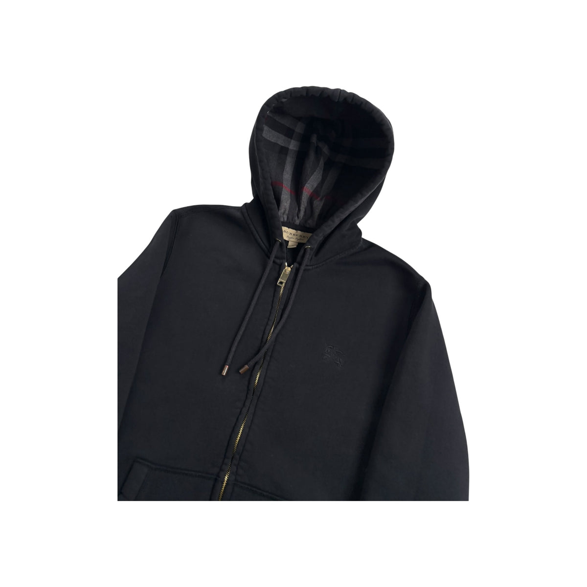 BURBERRY CHECK ZIP-UP HOODIE