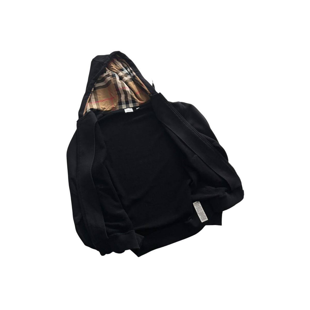 BURBERRY CHECK HOOD ZIP-UP HOODIE