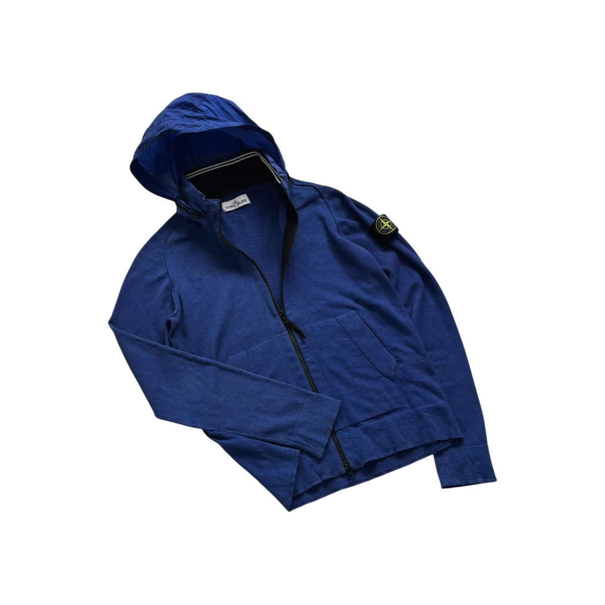STIONE ISLAND ZIP-UP KNIT HOODIE