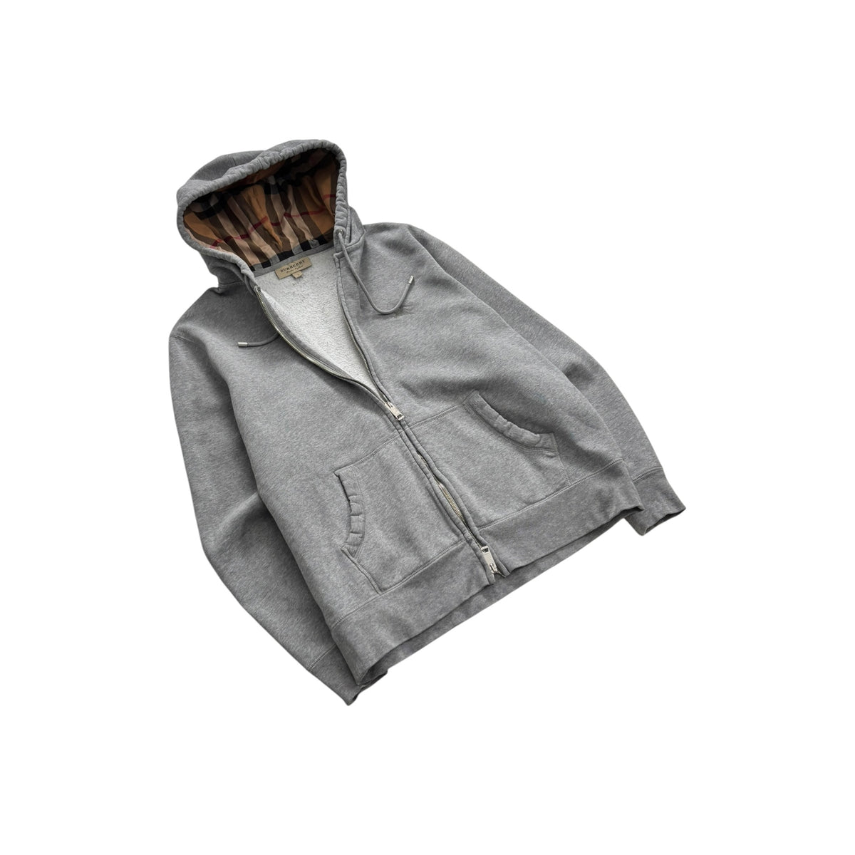 BURBERRY ZIP-UP CHECK HOODIE