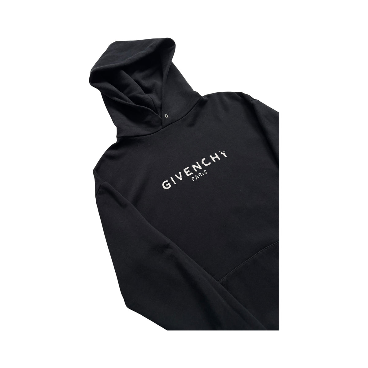 GIVENCHY DESTROYED LOGO TEXT HOODIE
