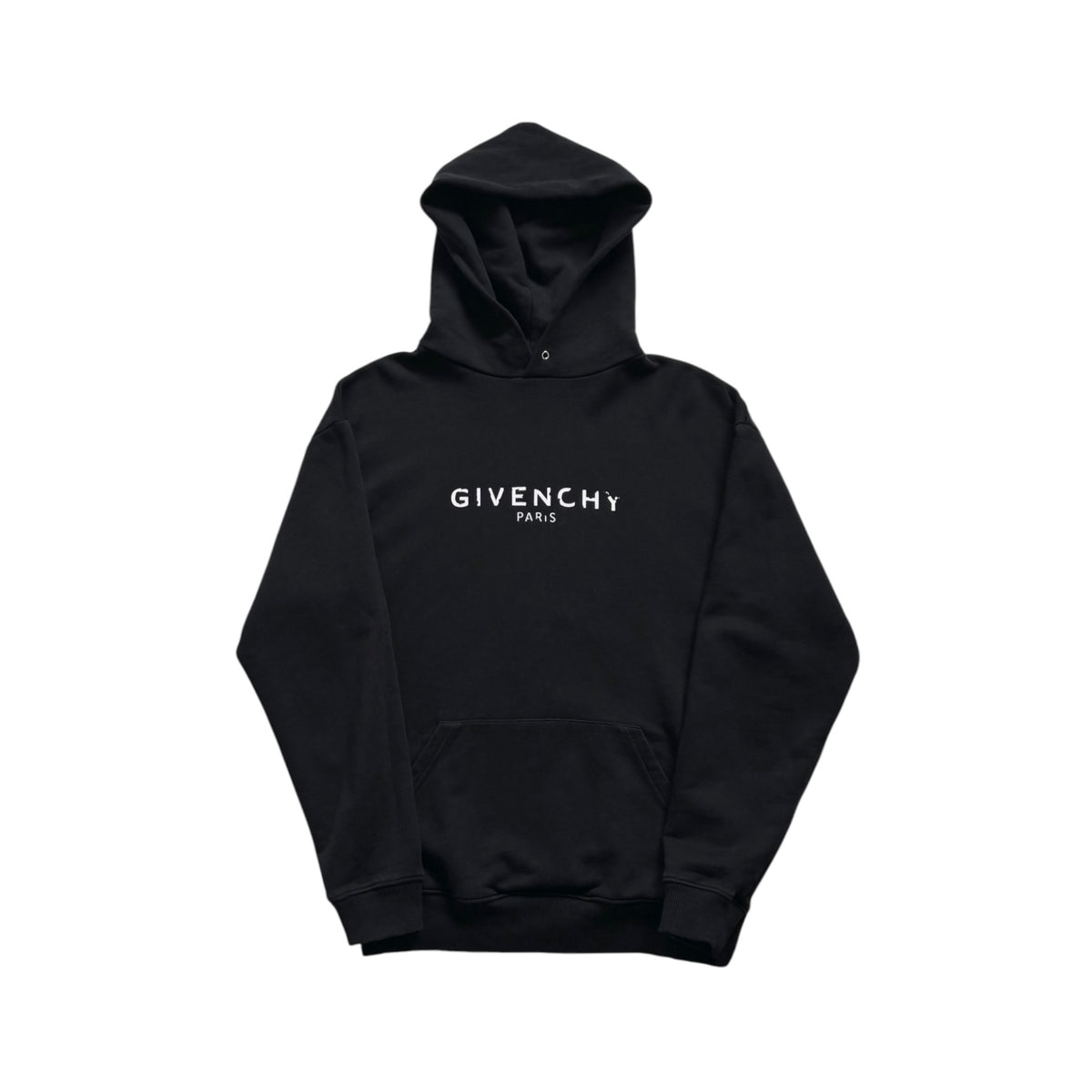 GIVENCHY DESTROYED LOGO TEXT HOODIE