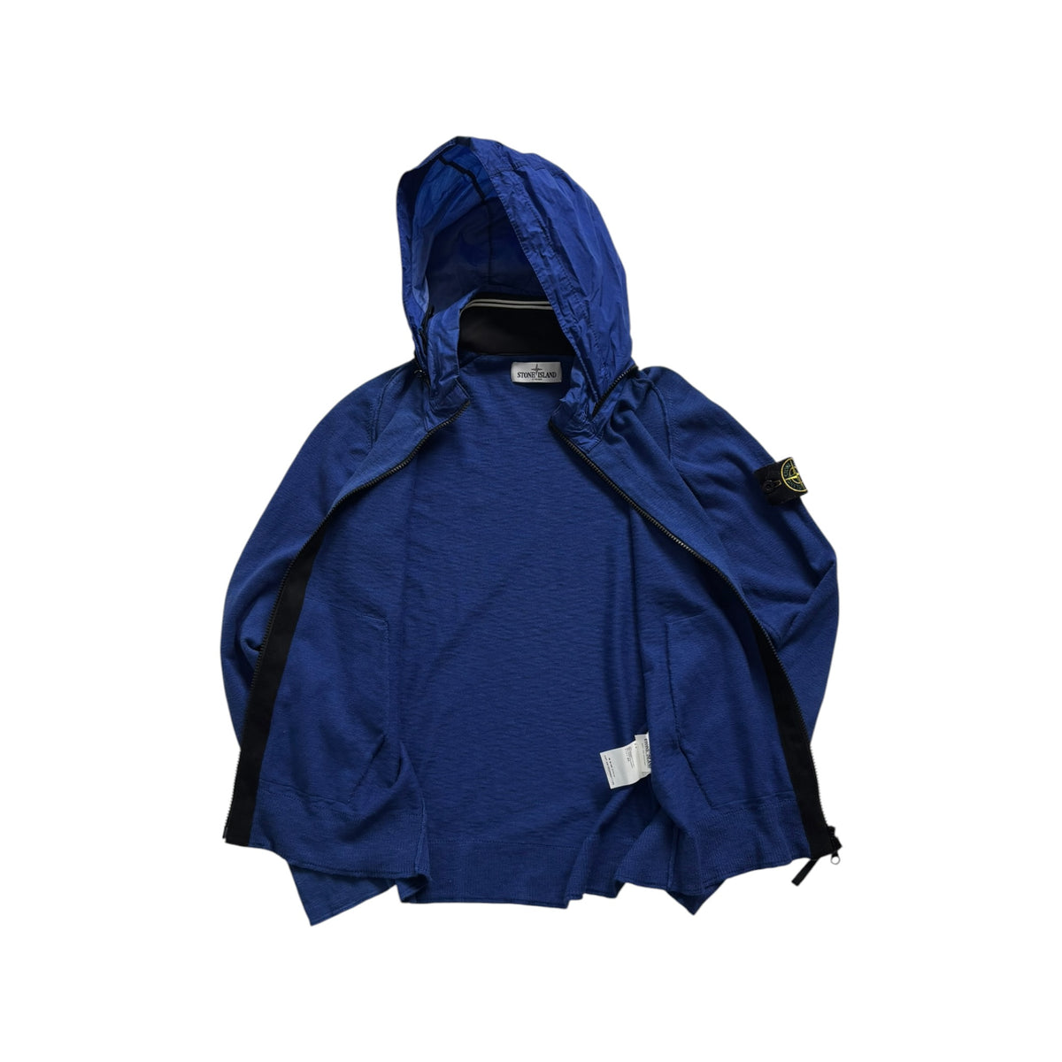 STIONE ISLAND ZIP-UP KNIT HOODIE
