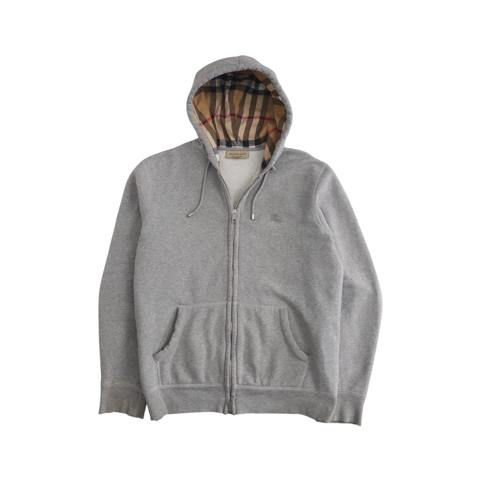 BURBERRY CHECK ZIP-UP HOODIE
