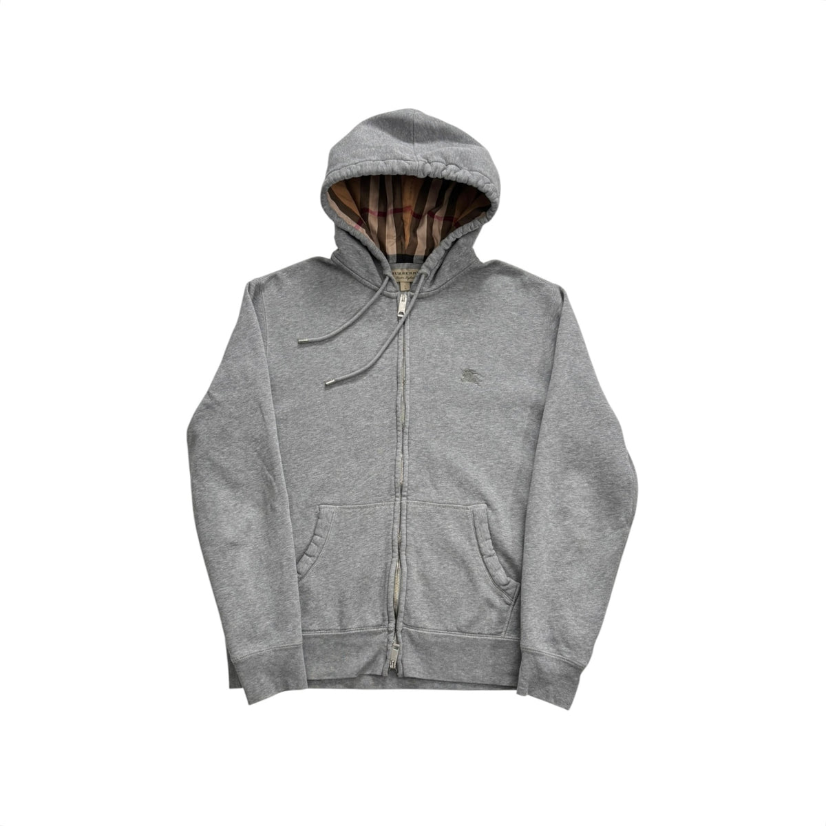 BURBERRY ZIP-UP CHECK HOODIE