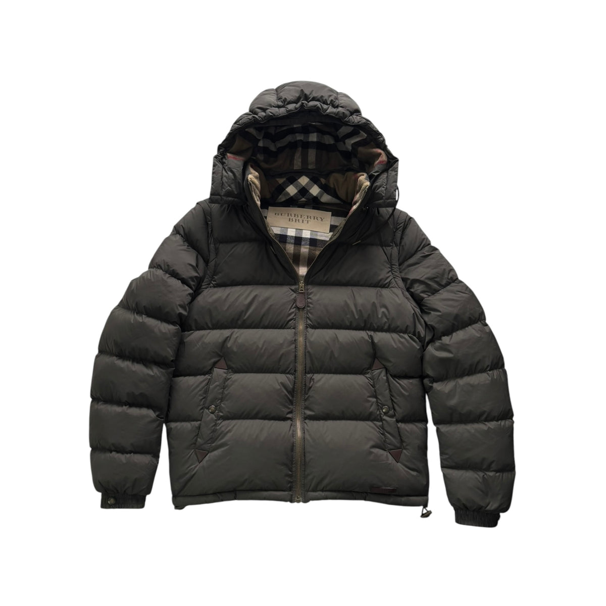 BURBERRY MONOGRAM CHECK COLLAR DOWN JACKET