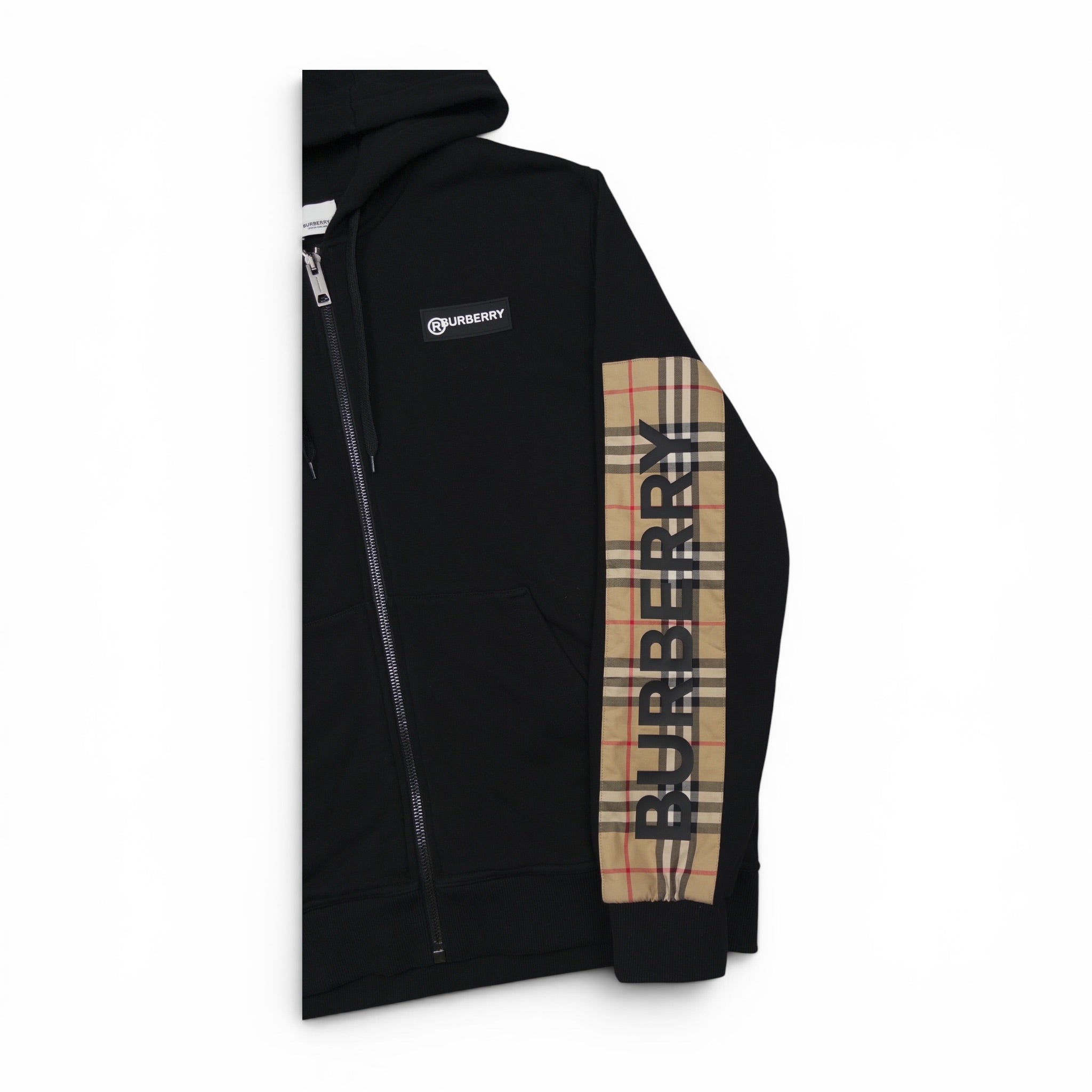 BURBERRY CHECK ZIP-UP HOODIE