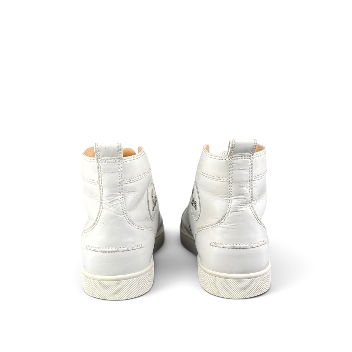 CHRISTIAN LOUBOUTIN HIGH TOP CALF LEATHER SNEAKERS
