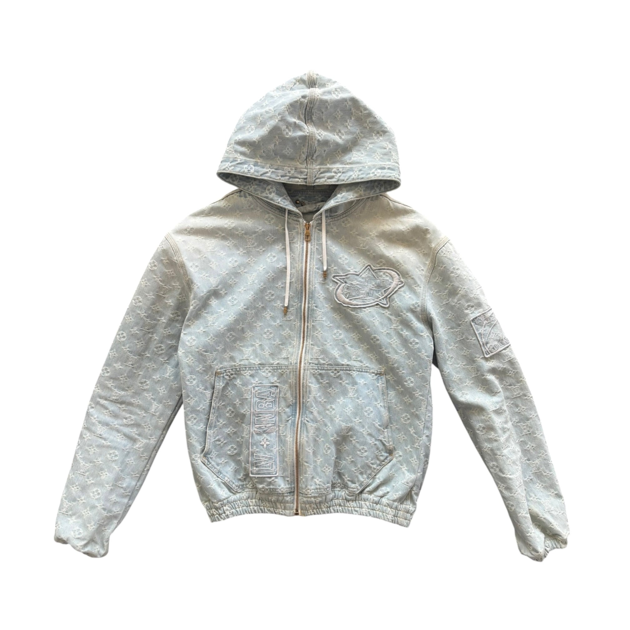 LOUIS VUITTON X NBA HOODED DENIM JACKET