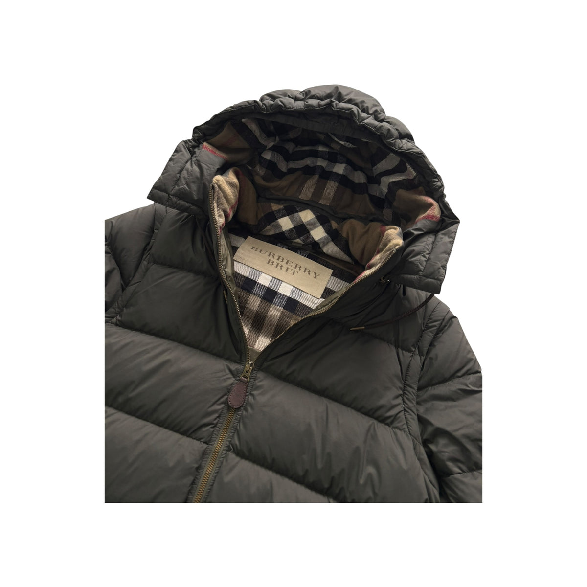 BURBERRY MONOGRAM CHECK COLLAR DOWN JACKET