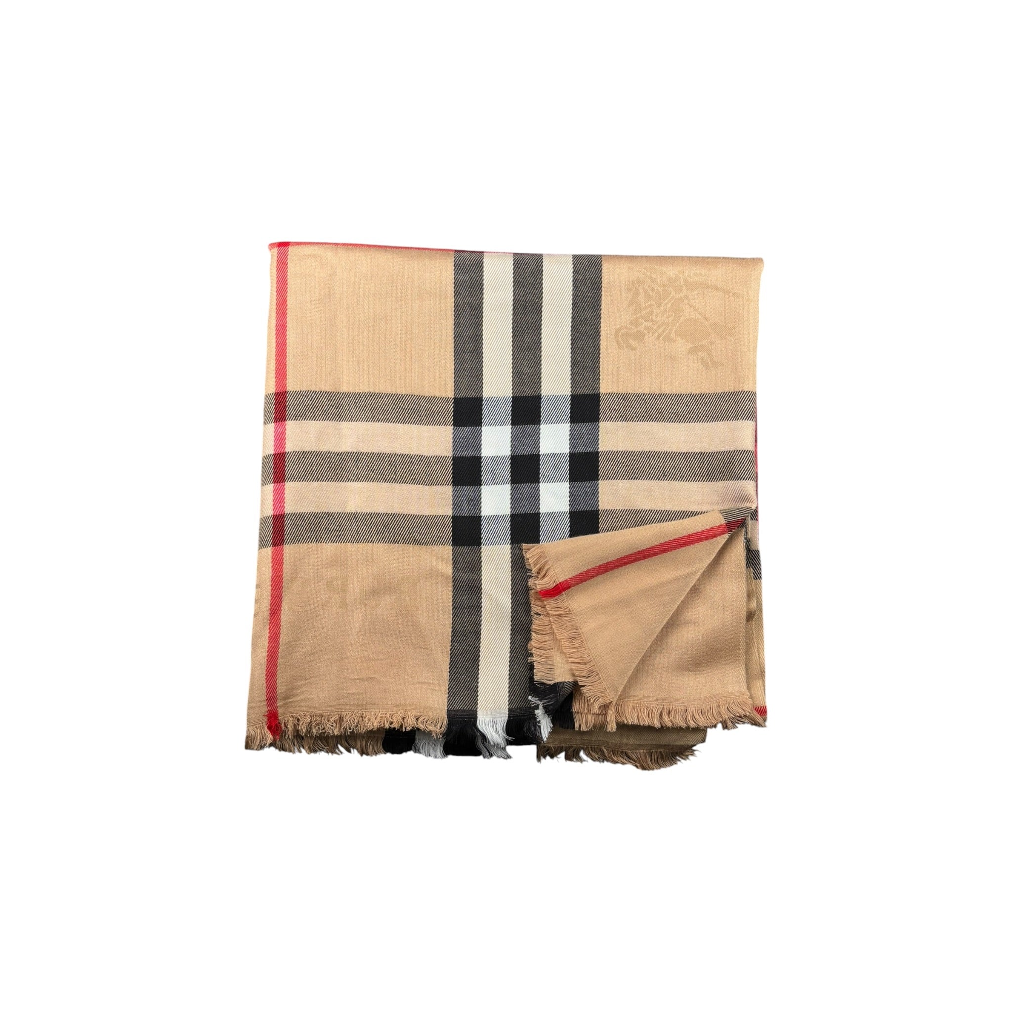 BURBERRY GIANT CHECK SILK SHAWL