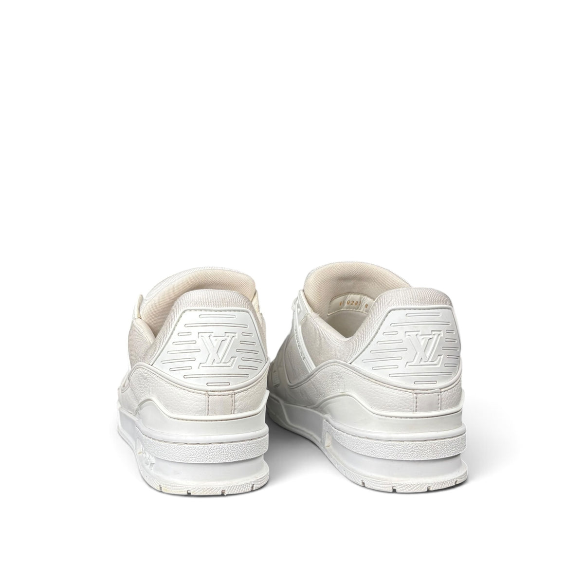 LOUIS VUITTON ALL WHITE LV TRAINER SNEAKERS