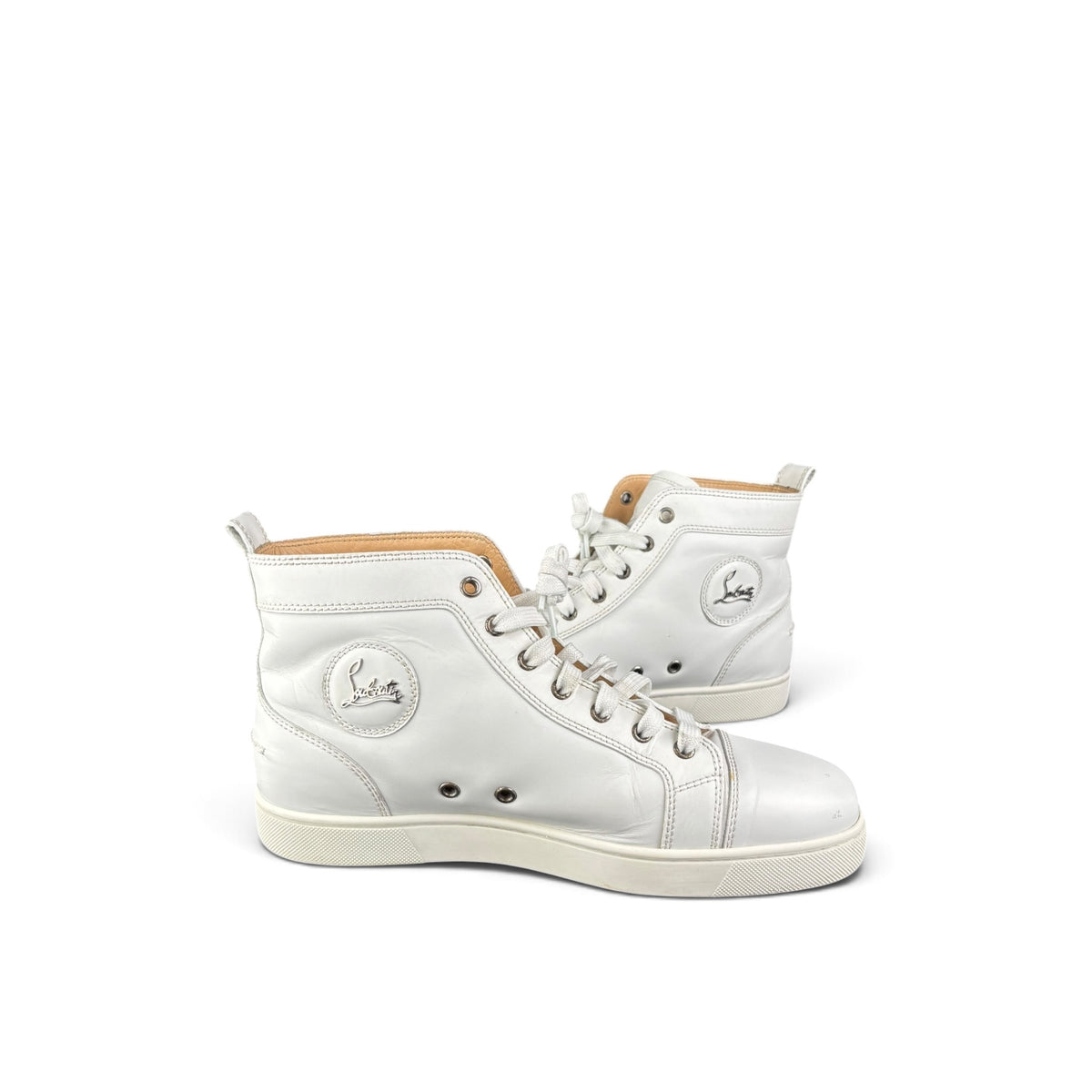 CHRISTIAN LOUBOUTIN HIGH TOP CALF LEATHER SNEAKERS