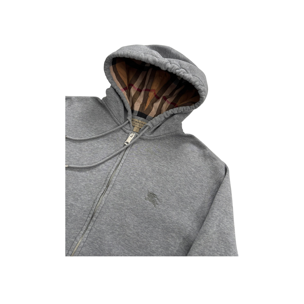 BURBERRY ZIP-UP CHECK HOODIE
