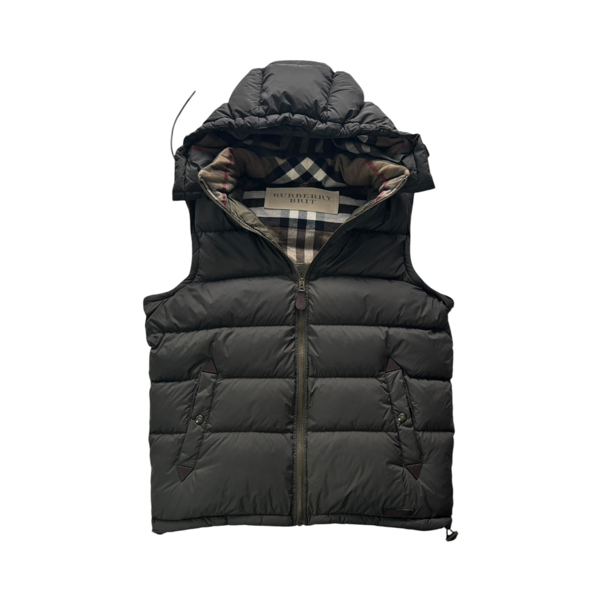 BURBERRY MONOGRAM CHECK COLLAR DOWN JACKET