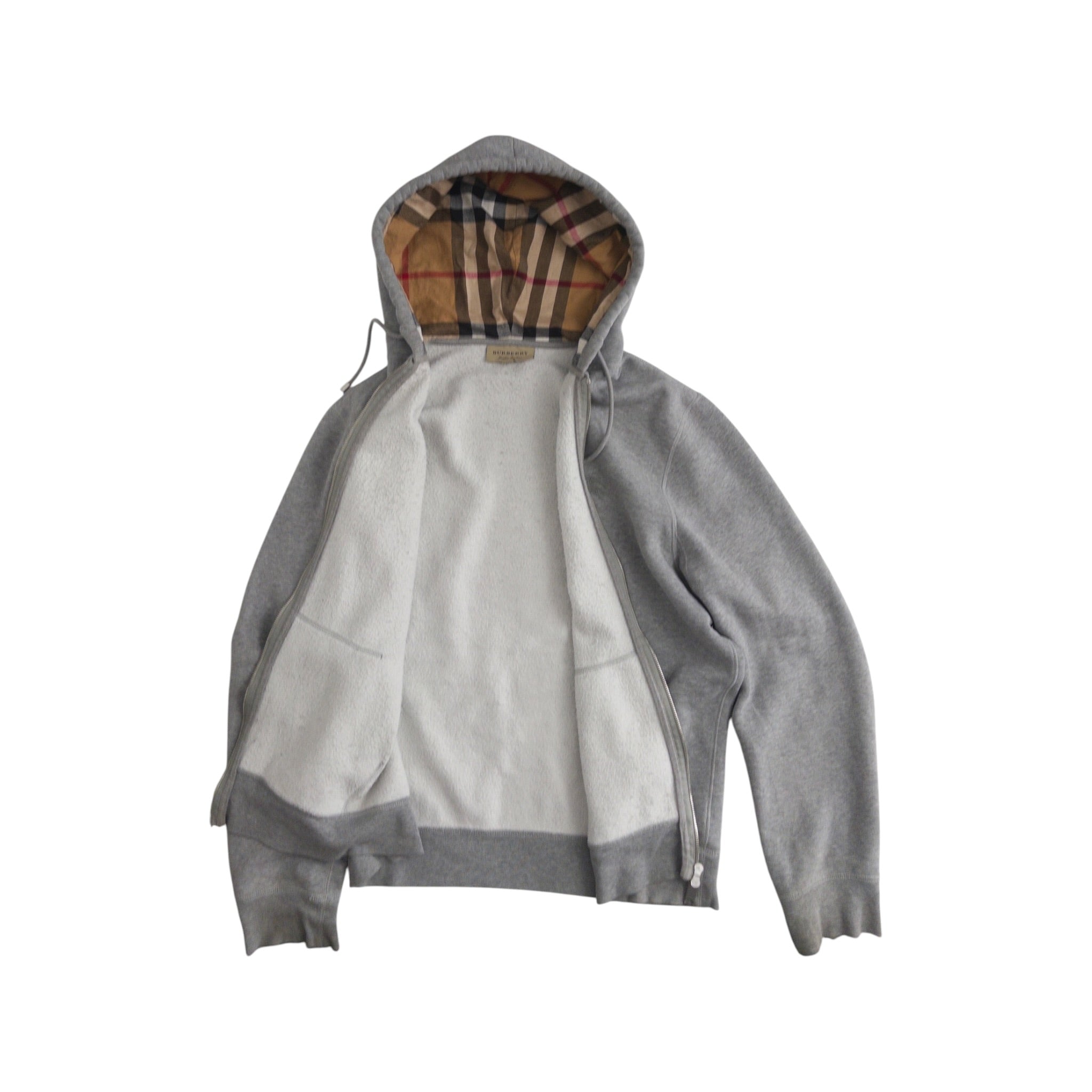 BURBERRY CHECK ZIP-UP HOODIE
