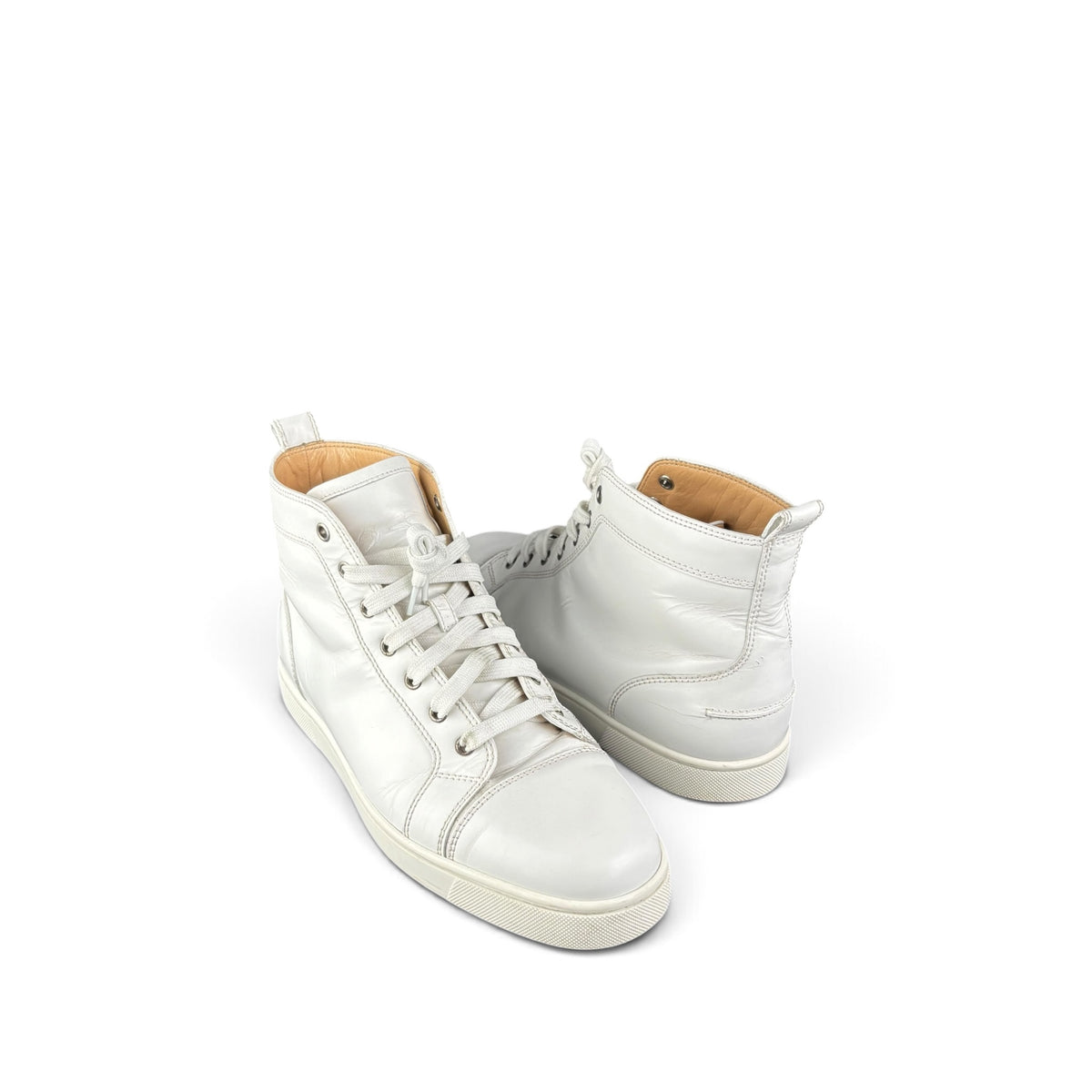 CHRISTIAN LOUBOUTIN HIGH TOP CALF LEATHER SNEAKERS